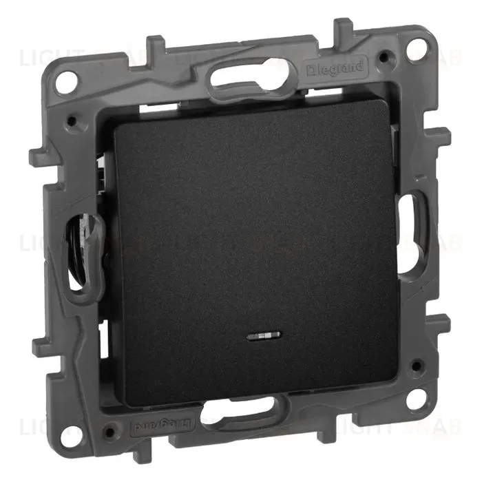 Выключатель-переключатель с подсветкой Legran Etika 10A (антрацит) 672615 672615