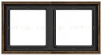 Рамка на 2 поста Jung LS 990 античная латунь ME2982AT ME2982AT