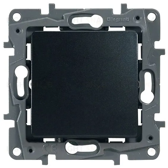 Выключатель кнопочный без фиксации Legran Etika 6A/250В (антрацит) 672614 672614