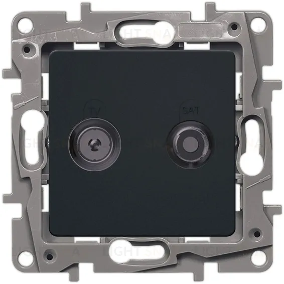 Розетка TV/SAT 2-х кабельная Legrand Etika (антрацит) 672657 672657