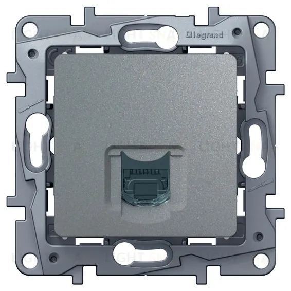 Розетка компьютерная одинарная Legrand Etika RJ45 Кат.5 UTP (алюминий) 672441 672441