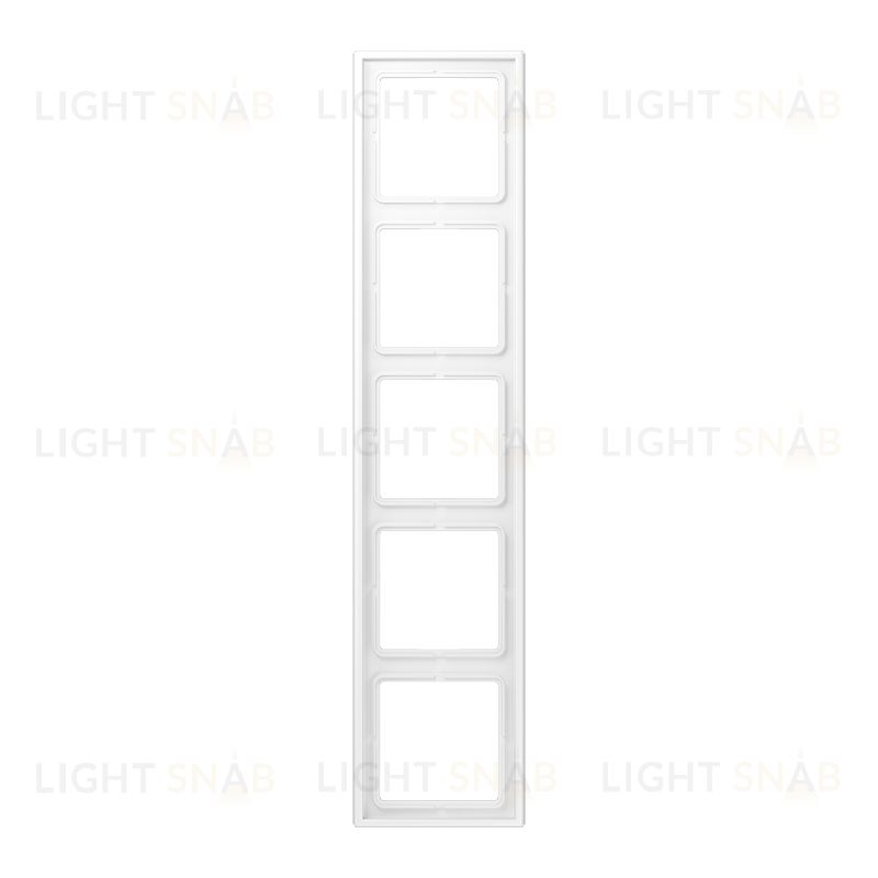 Рамка пятерная для горизон./вертик. монтажа Jung LS 990, белый матовый LS985WWM LS985WWM