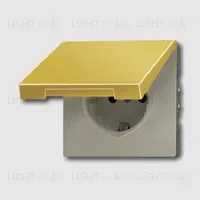 Розетка с заземлением с откидной крышкой и уплотнительной мембраной IP44 Jung 16А/250В GO1520KL+551WU GO1520KL + 551WU