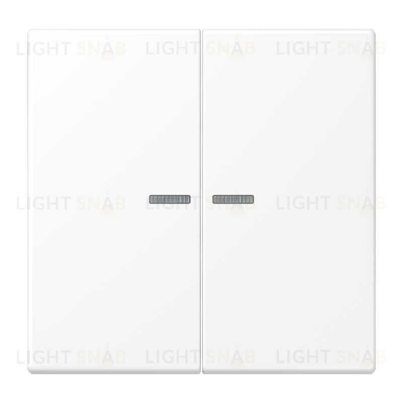 Выключатель двухклавишный с подсветкой Jung 10А/250В белый матовый 505U5+LS995KO5WWM 505U5 + LS995KO5WWM