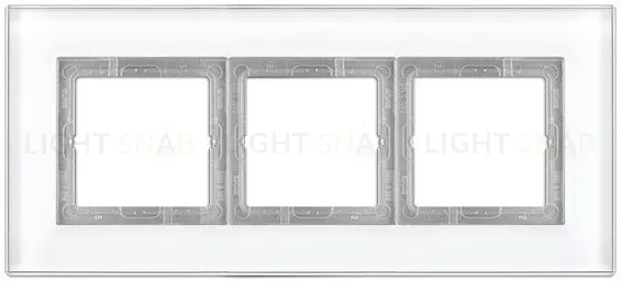 Рамка тройная Jung LS Plus стекло белое LSP983GLWW LSP983GLWW