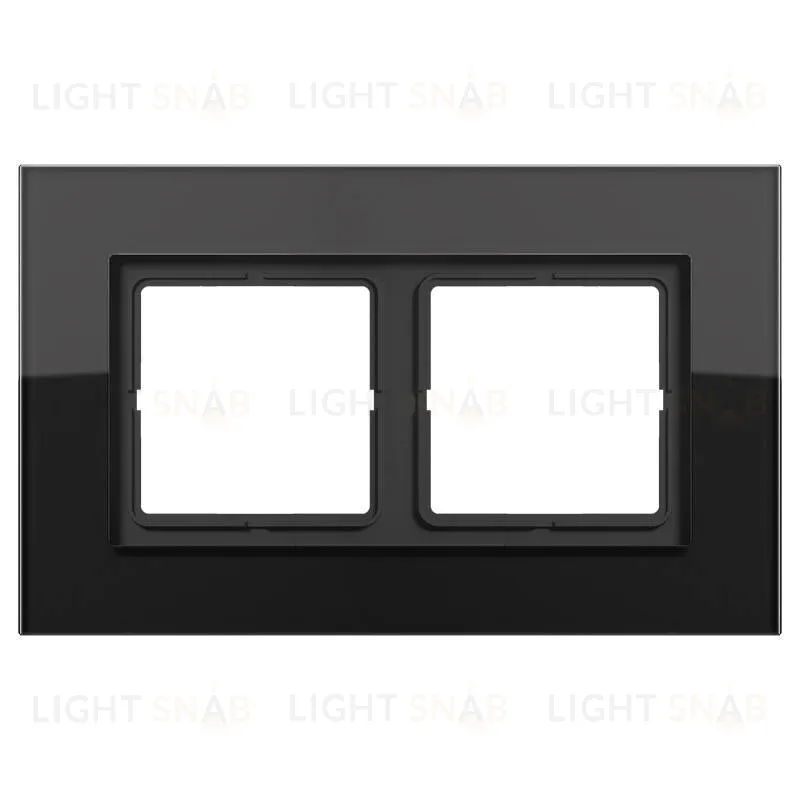 Рамка двойная Jung LS Plus черное стекло LSP982GLSW LSP982GLSW