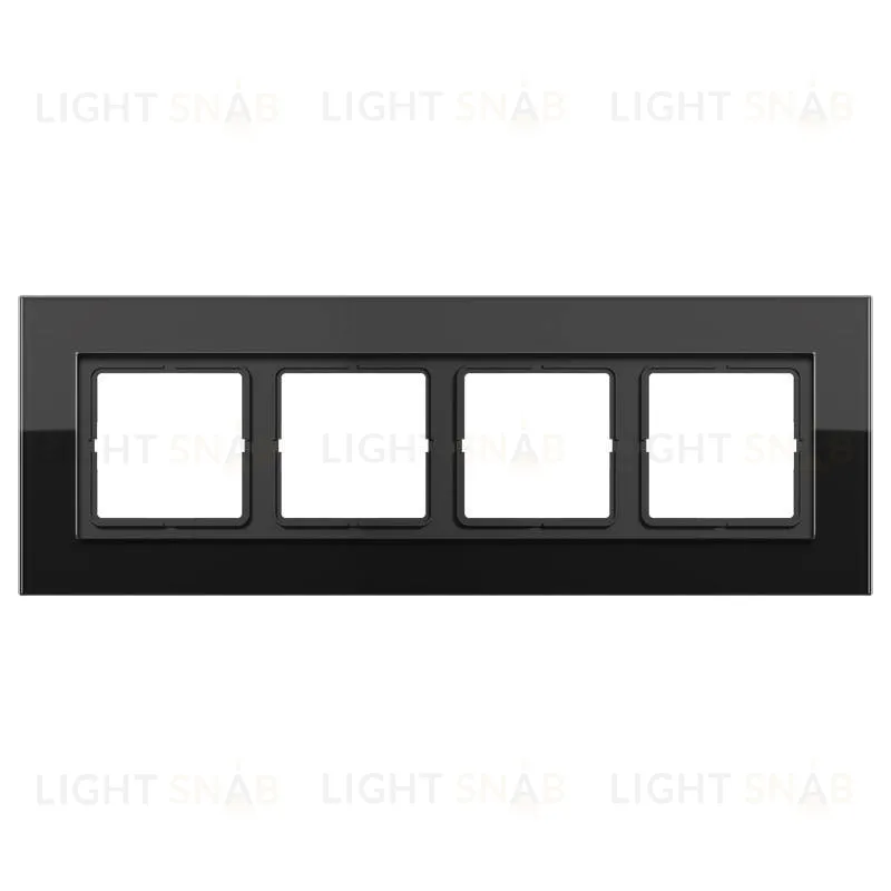 Рамка четверная Jung LS Plus черное стекло LSP984GLSW LSP984GLSW