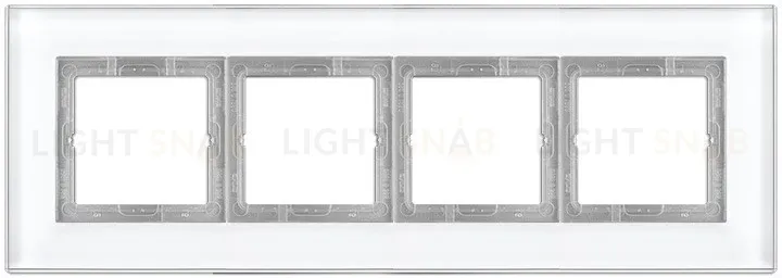 Рамка четверная Jung LS Plus стекло белое LSP984GLWW LSP984GLWW