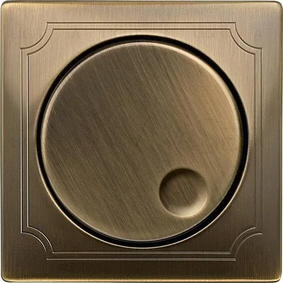 Светорегулятор поворотно-нажимной универсальный Merten LED 4-200Вт, 4-400 Вт. для ламп накал. и галог., античная латунь MTN5134-0000+MTN5250-4143 MTN5134-0000 + MTN5250-4143