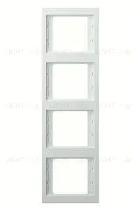 Рамка четверная для вертикального монтажа Berker K.1, белый глянцевый 13437009 13437009