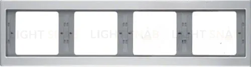 Рамка четырехместная горизонтальная Berker K.5 алюминий 13837003 13837003