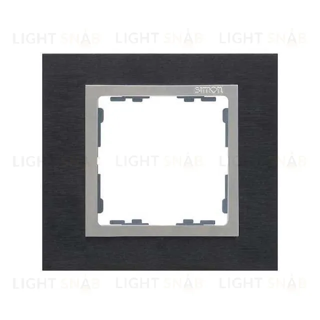 Рамка Simon 82 Nature на 1 пост (сталь черная, алюминий) 82917-38 82917-38