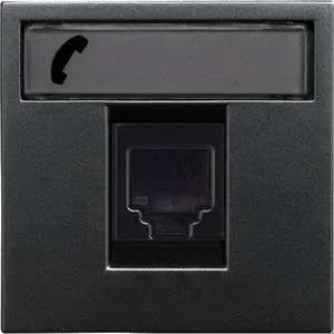 Розетка телефонная 6 контактов ABB Niessen Zenit (антрацит) 2CLA201720A1001+2CLA221810N1801 2CLA201720A1001 + 2CLA221810N1801