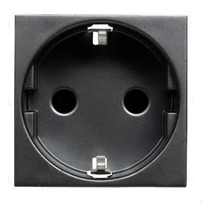 Розетка с заземлением со шторками ABB Niessen Zenit 16А (антрацит) 2CLA228800N1801 2CLA228800N1801