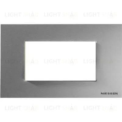 Рамка на 4 модуля ABB Niessen Zenit, итальянский стандарт (серебристый) 2CLA247400N1301+2CLA247490N1001 2CLA247400N1301 + 2CLA247490N1001