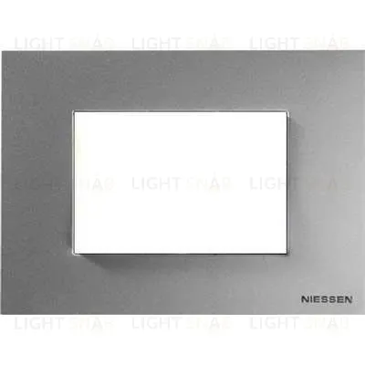 Рамка на 3 модуля ABB Niessen Zenit, итальянский стандарт (серебристый) 2CLA247300N1301+2CLA247390N1001 2CLA247300N1301 + 2CLA247390N1001