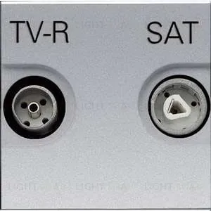 Телевизионная розетка TV-R/SAT звезда ABB Niessen Zenit (серебристый) 2CLA225130N1301 2CLA225130N1301