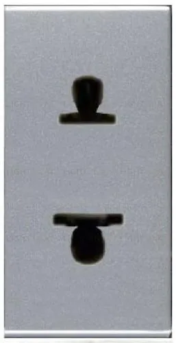 Розетка без заземления (узкая, 1 модуль) ABB Niessen Zenit 16А (серебристый) 2CLA213501N1301 2CLA213501N1301