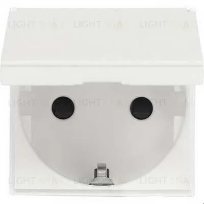 Розетка с заземлением с крышкой и защитными шторками ABB Niessen Zenit (Белый) 2CLA228810N1101 2CLA228810N1101