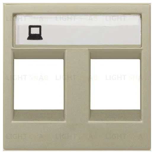 Розетка компьютерная двойная ABB Niessen Zenit, категория 5E (шампань) 2CLA221820N1901+2CLA201850A1001+2CLA201850A1001 2CLA221820N1901 + 2CLA201850A1001