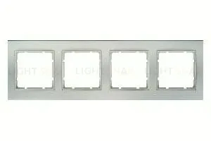 Рамка четверная Berker B.3 алюминий-белый 10143904 10143904