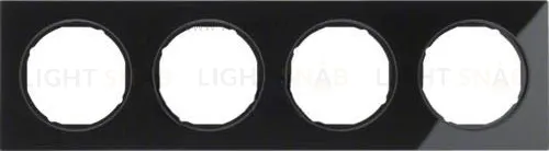 Рамка 4 местная Berker R3 черное стекло 10142216 10142216