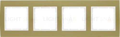 Рамкa четверная Berker B.3, алюминевая, золото/полярная белизна 10143046 10143046