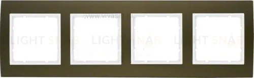 Рамкa четверная Berker B.3, алюминевая, коричневый/полярная белизна 10143021 10143021