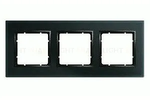 Рамка тройная Berker B.7 Glass черное стекло 10136616 10136616