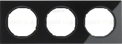 Рамка 3 местная Berker R3 черное стекло 10132216 10132216