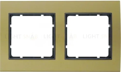 Рамкa двойная Berker B.3, алюминевая, золото/антрацит 10123016 10123016