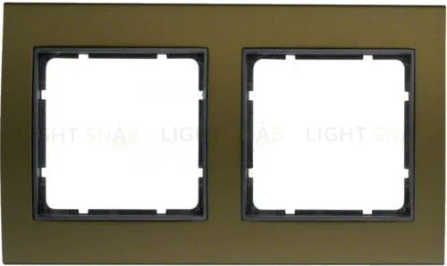 Рамкa двойная Berker B.3, алюминевая, коричневый/антрацит 10123001 10123001