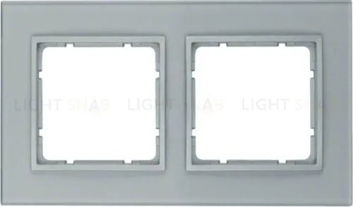Рамка двойная Berker B.7 Glass стекло алюминий 10126414 10126414