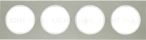 Рамка 4 местная Berker R3 нержавеющая сталь, белый 10142214 10142214