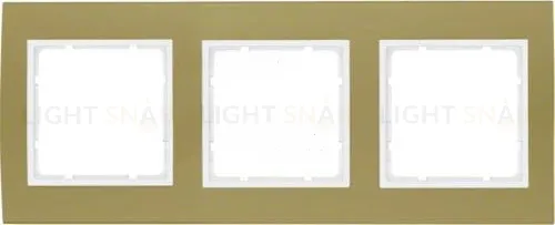 Рамкa тройная Berker B.3, алюминевая, золото/полярная белизна 10133046 10133046