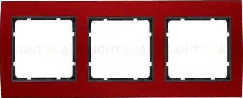 Рамкa тройная Berker B.3, алюминевая, красный/антрацит 10133012 10133012