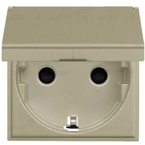 Розетка с заземлением с крышкой и защитными шторками ABB Niessen Zenit 16А (шампань) 2CLA228810N1901 2CLA228810N1901