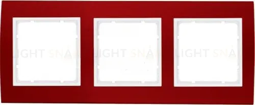 Рамкa тройная Berker B.3, алюминевая, красный/полярная белизна 10133022 10133022