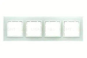 Рамка четверная Berker B.7 Glass белое стекло 10146909 10146909
