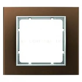 Рамкa одинарная Berker B.3, алюминевая, коричневый/полярная белизна 10113021 10113021