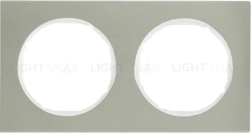 Рамка 2 местная Berker R3 нержавеющая сталь, белый 10122214 10122214