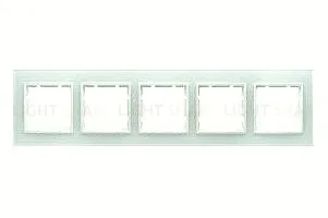 Рамка пятерная Berker B.7 Glass белое стекло 10156909 10156909