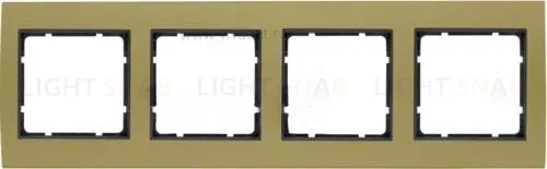 Рамкa четверная Berker B.3, алюминевая, золото/антрацит 10143016 10143016