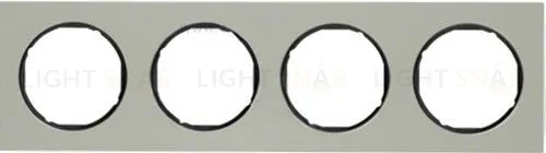 Рамка 4 местная Berker R3 нержавеющая сталь, черный 10142204 10142204