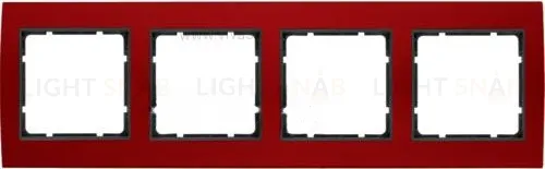 Рамкa четверная Berker B.3, алюминевая, красный/антрацит 10143012 10143012