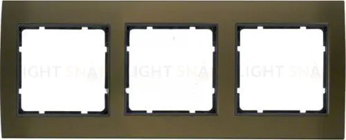 Рамкa тройная Berker B.3, алюминевая, коричневый/антрацит 10133001 10133001