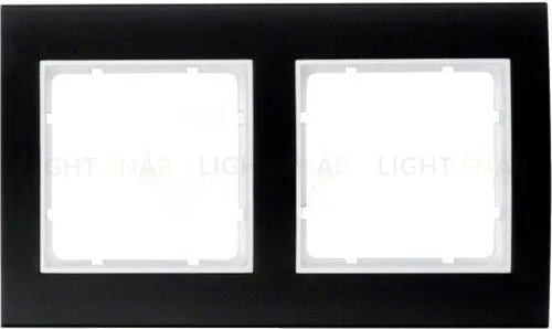 Рамкa двойная Berker B.3, алюминевая, черный/полярная белизна 10123025 10123025