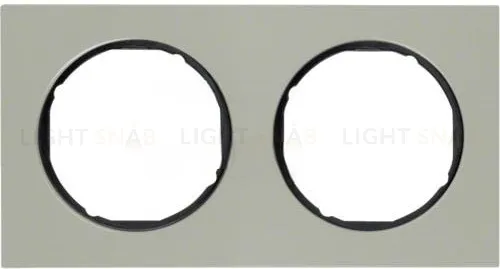 Рамка 2 местная Berker R3 нержавеющая сталь, черный 10122204 10122204