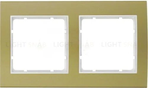 Рамкa двойная Berker B.3, алюминевая, золото/полярная белизна 10123046 10123046