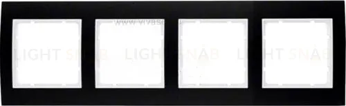 Рамкa четверная Berker B.3, алюминевая, черный/полярная белизна 10143025 10143025